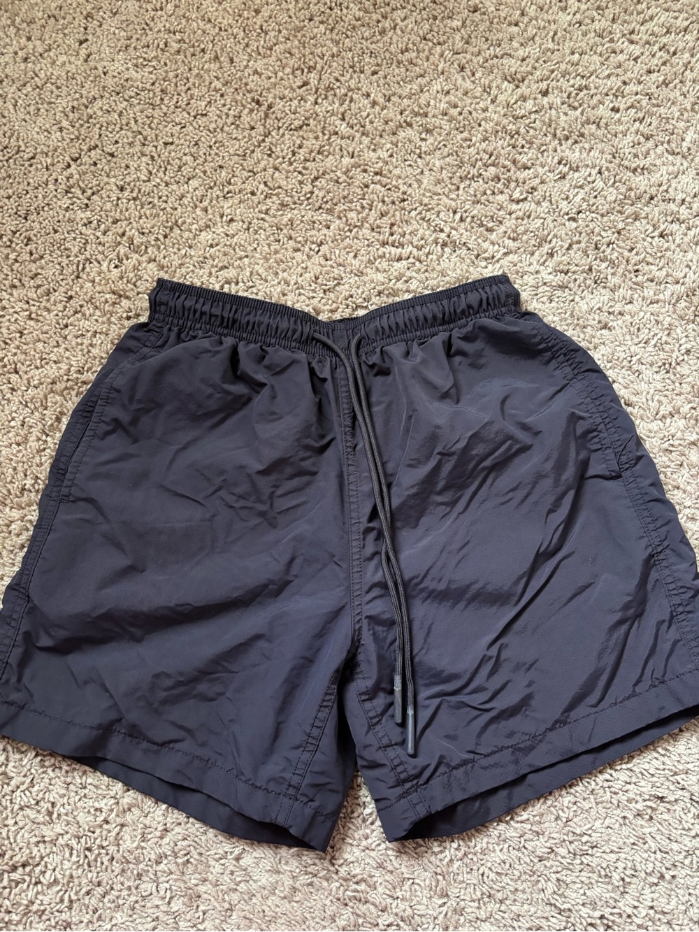 Classic Black Athletic Drawstring Shorts for Men